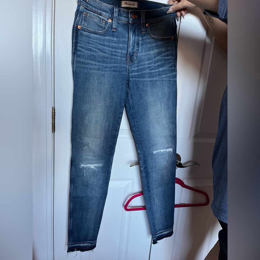 Madewell Blue High Rise Skinny 9”